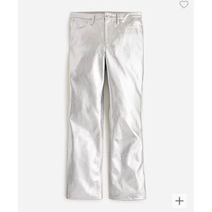 NWOT J. Crew Full-Length Demi-Boot Pant in Metallic Faux Leather 31 Petite